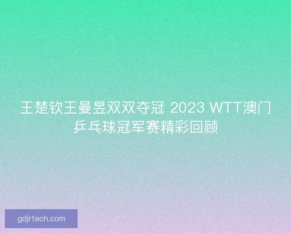 王楚钦王曼昱双双夺冠 2023 WTT澳门乒乓球冠军赛精彩回顾